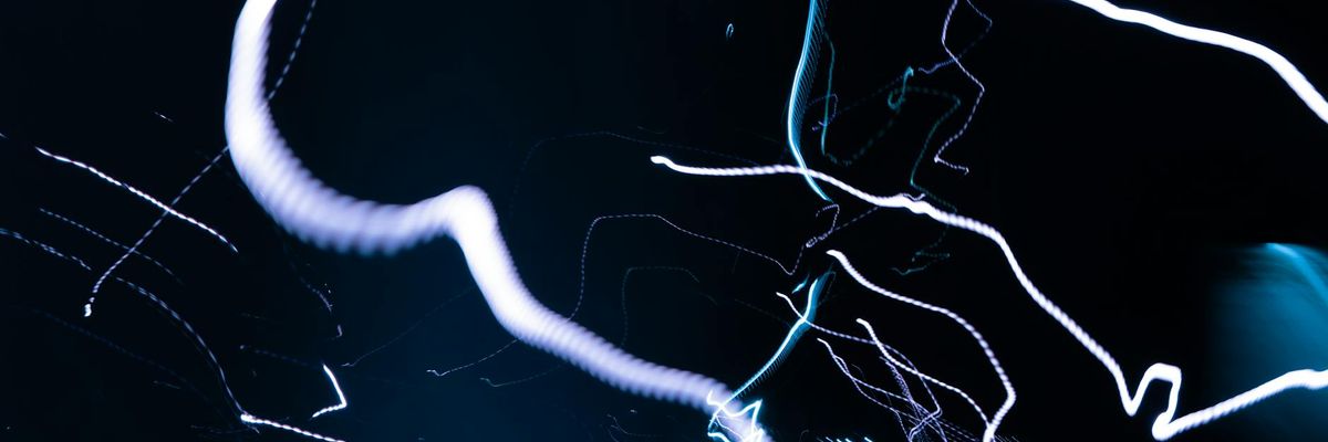 Wide abstract composition with light streaks for inspiration